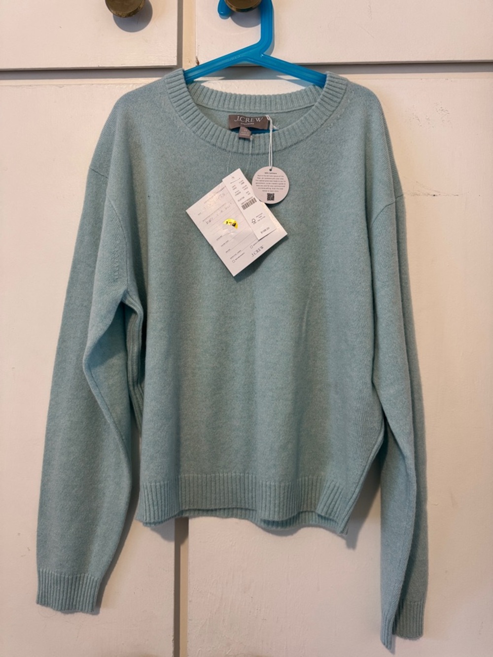 J. Crew Light Aqua Crewneck cashmere Sweater